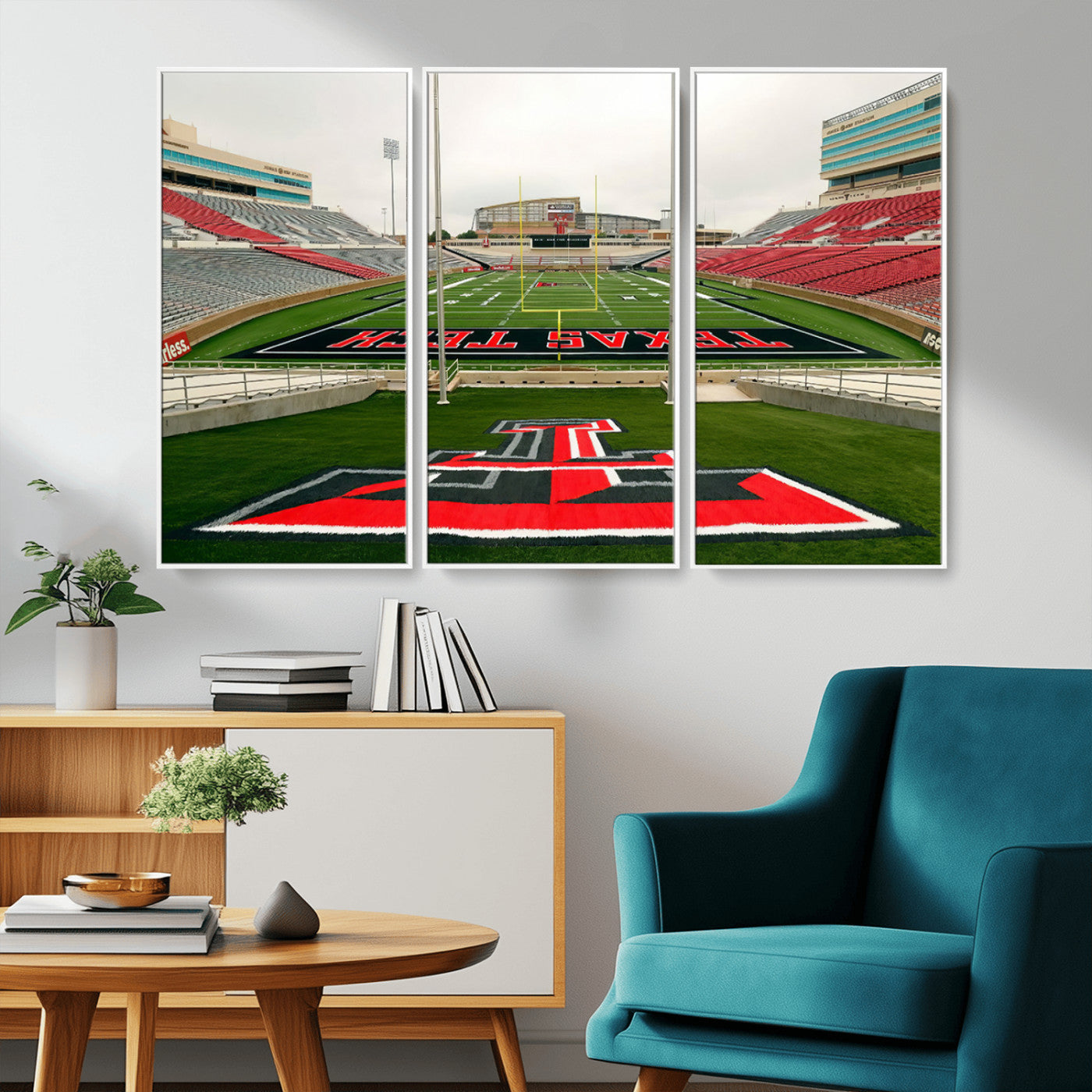 MGV-FC-48X32-3P - Texas Tech Red Raiders Football Team Print - Lubbock Jones AT&T Stadium Wall Art Canvas Print