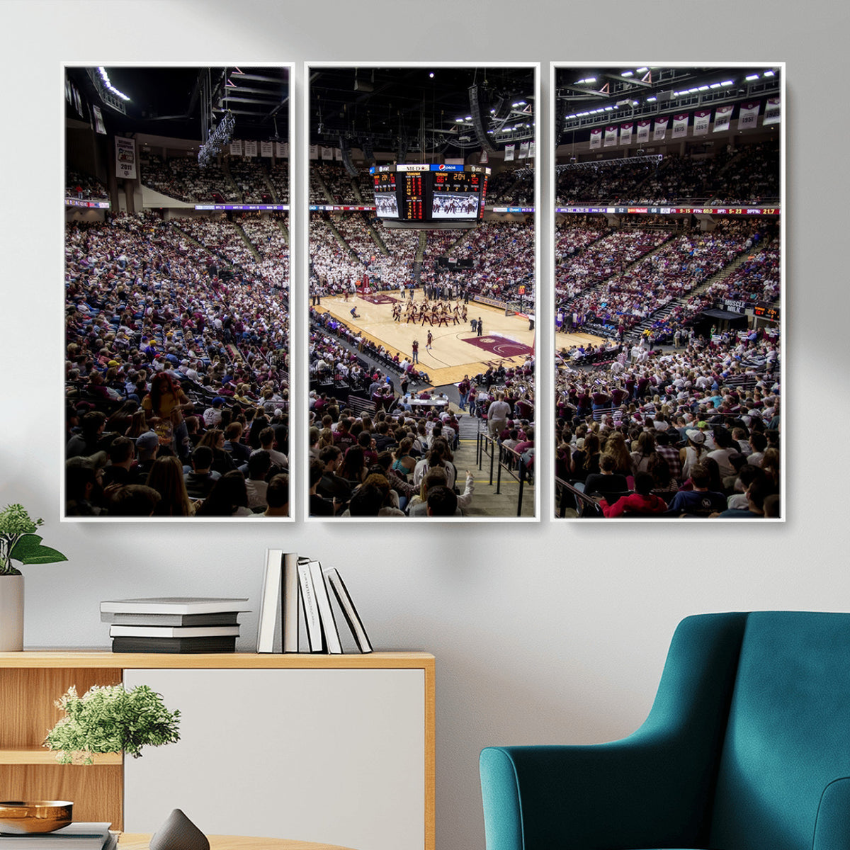 76876-MGV-CV-36X24 - University of Nebraska Cornhuskers Basketball Team Print - Lincoln Red Arena Wall Art Canvas Print