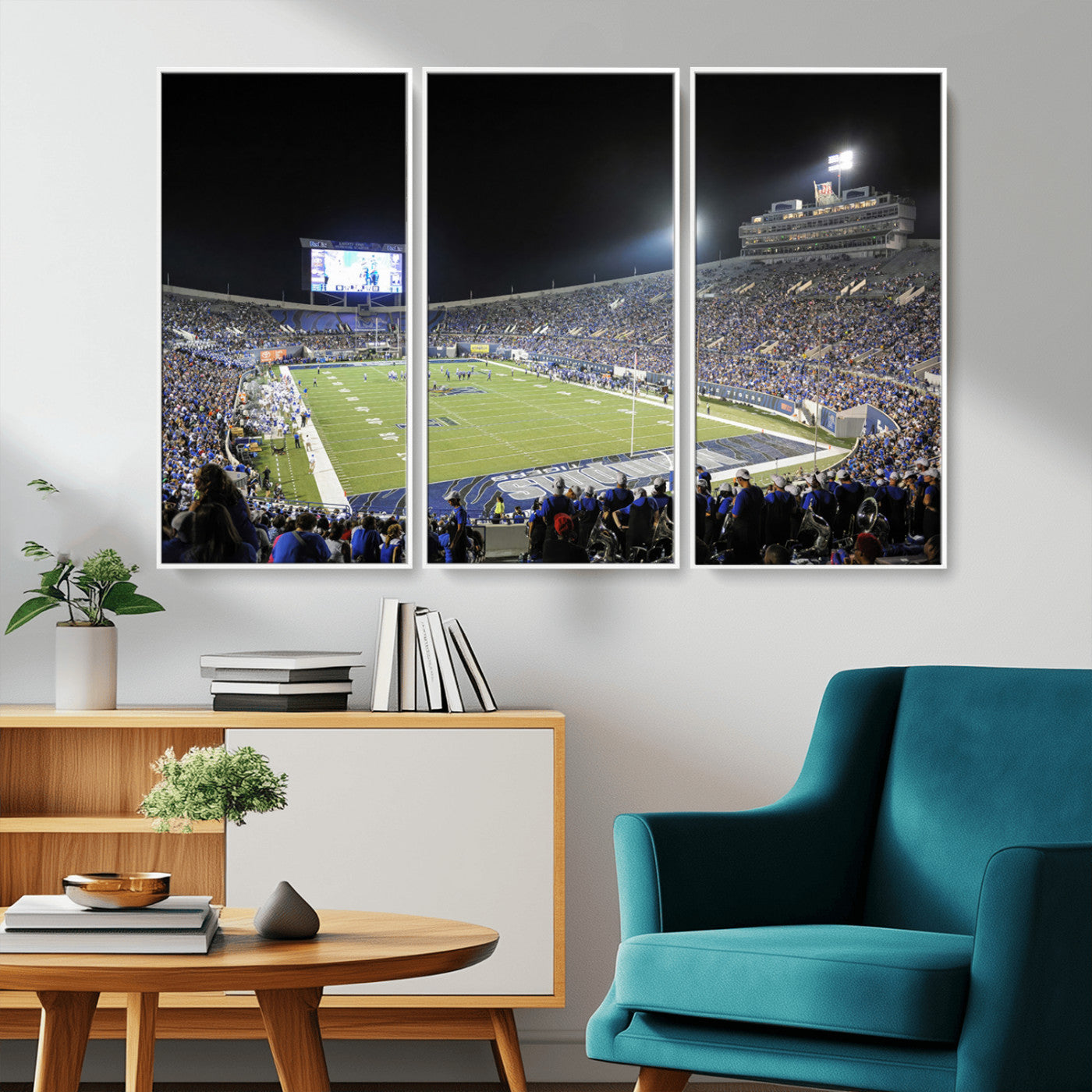 MGV-FC-48X32-3P - University of Memphis Tigers Football Team Print - Memphis Simmons Bank Liberty Stadium Wall Art