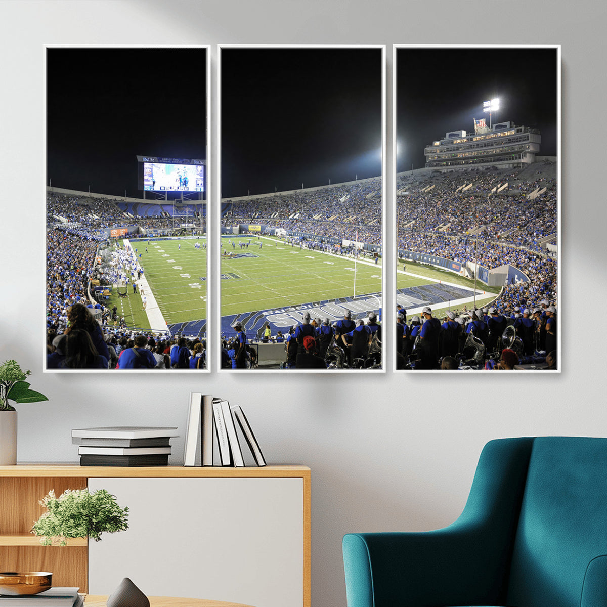 10894-PAN-FL-20X10 - University of Memphis Tigers Football Team Print - Memphis Simmons Bank Liberty Stadium Wall Art