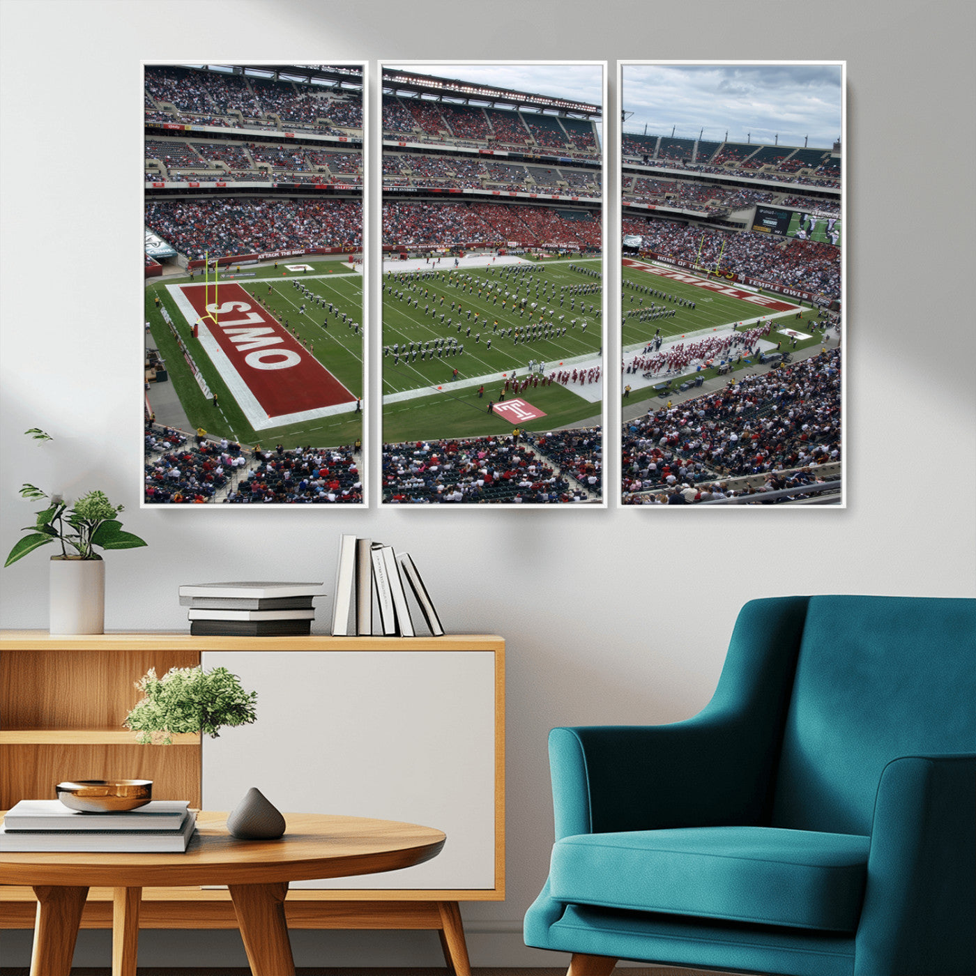 MGV-FC-48X32-3P - The Temple University Owls Athletics Team Print - Philadelphia Lincoln Financial Field Stadium Wall