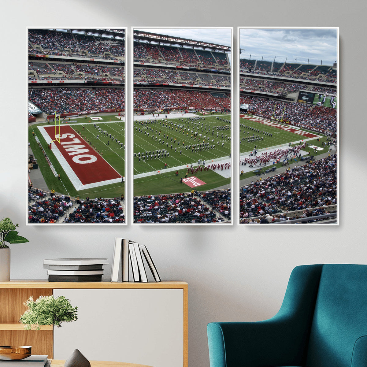 15310-PAN-FL-20X10 - The Temple University Owls Athletics Team Print - Philadelphia Lincoln Financial Field Stadium Wall