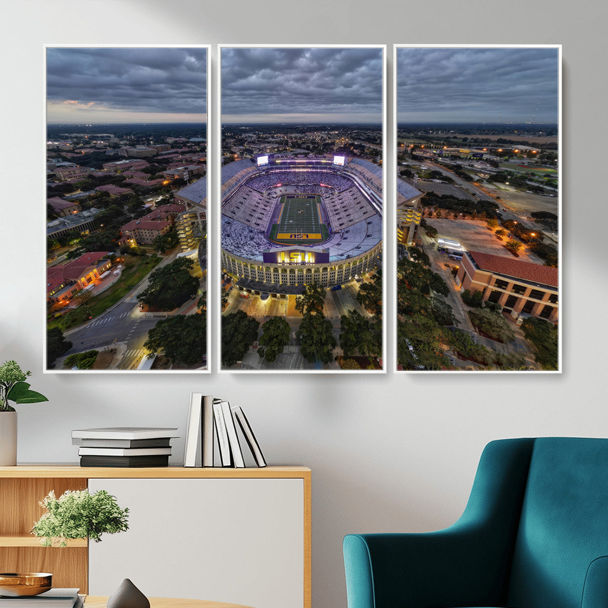 77405-MGV-CV-36X24 - The Louisiana State University Tigers Football Team Print