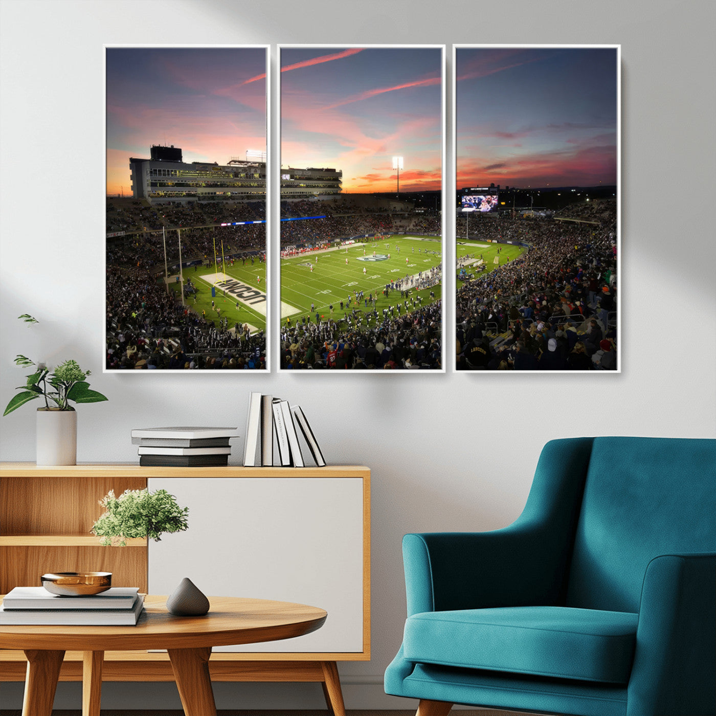MGV-FC-48X32-3P - The University of Connecticut UCONN Huskies Football Team Print - East Hartford Pratt & Whitney