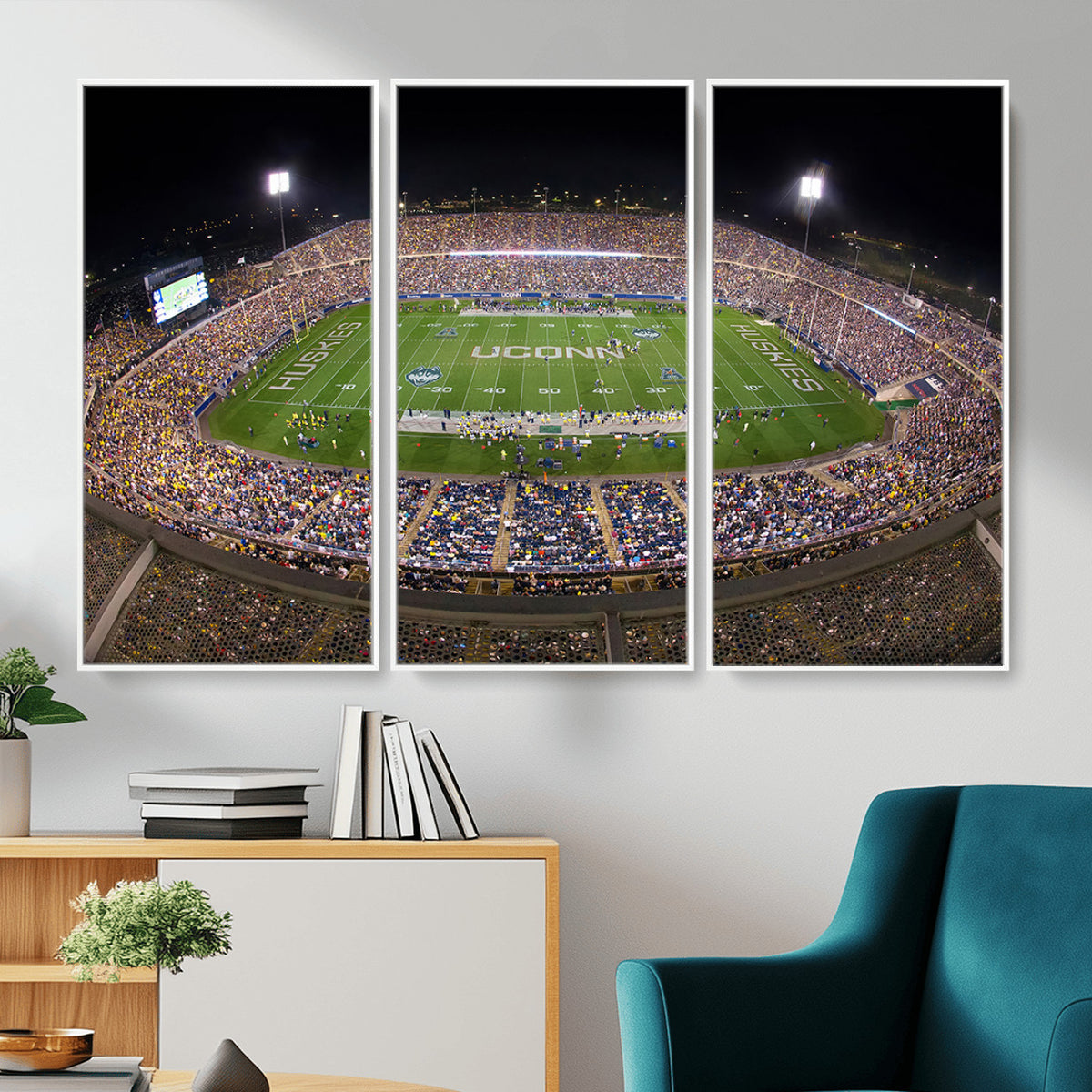 52855-MGV-CV-36X24 - The University of Connecticut UCONN Huskies Football Team Print, East Hartford