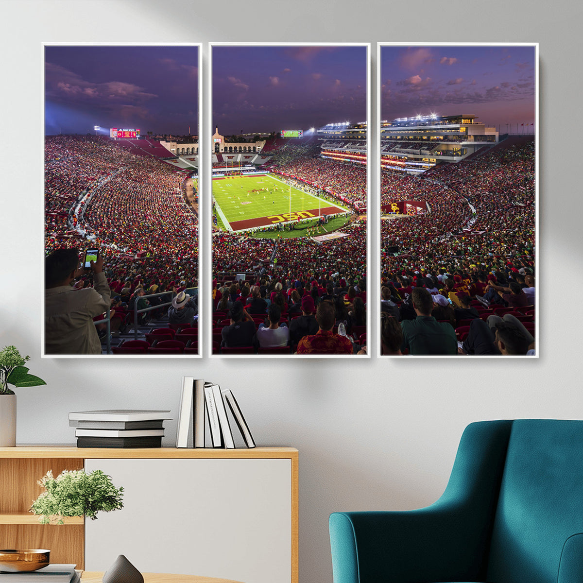 73373-MGV-CV-36X24 - The University of Southern California USC Trojans Football Team Print, Extra Large Game Room Wall Decor