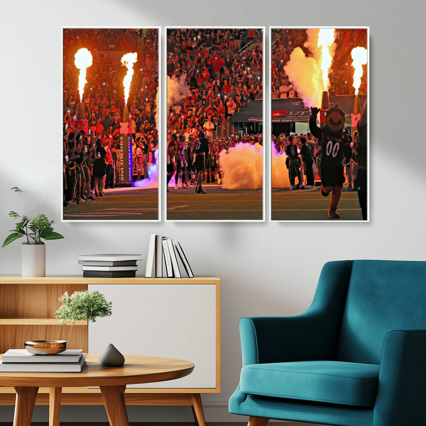 MGV-FC-48X32-3P - The University of Texas at San Antonio Roadrunners Football Team Print - San Antonio Alamodome Wall