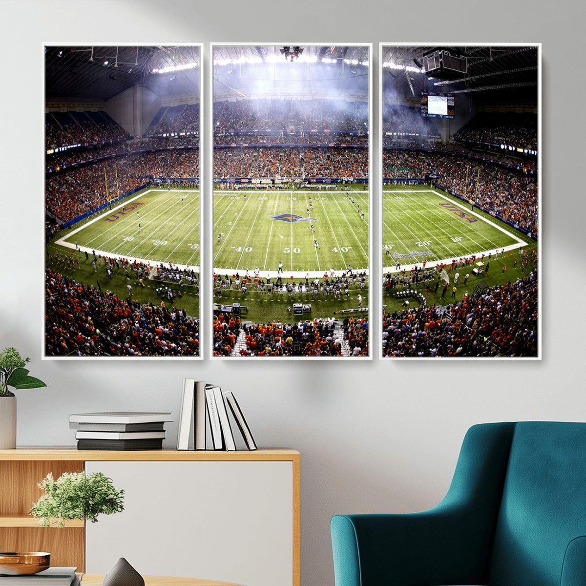 46972-MGV-CV-36X24 - The University of Texas at San Antonio Roadrunners Football Team Print, Framed and Ready to Hang