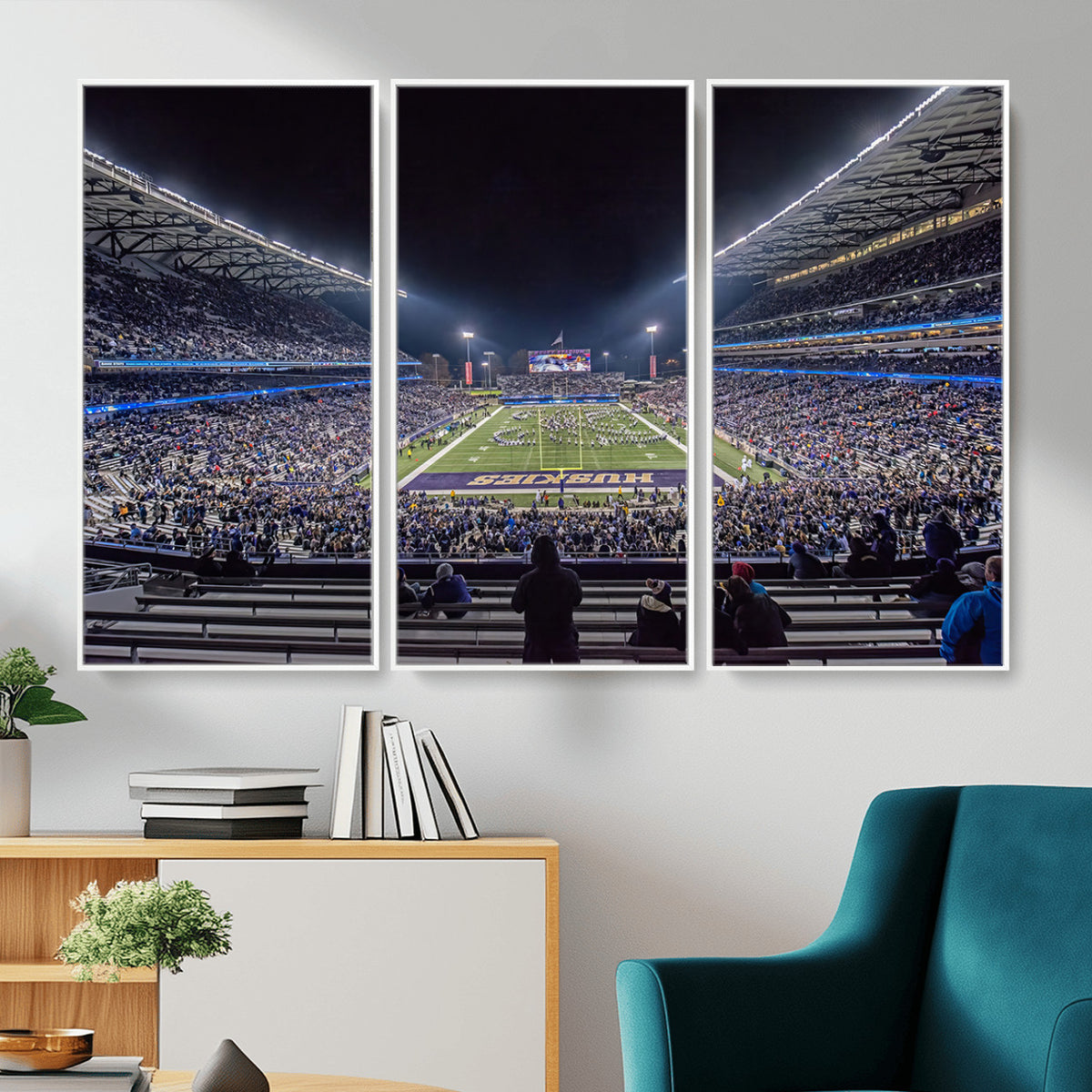 85780-MGV-CV-36X24 - The University of Washington Huskies Football Team Print, Extra Large Game Room Wall Decor