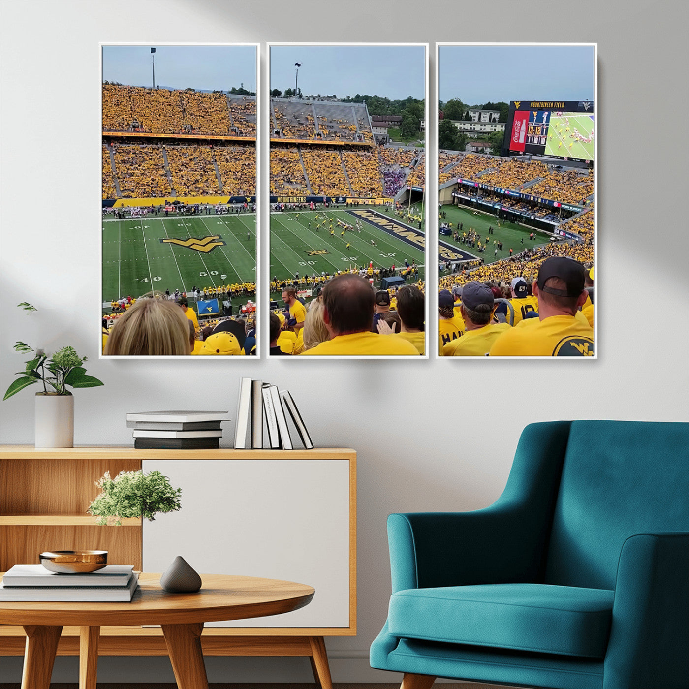 MGV-FC-48X32-3P - Puskar Stadium Canvas Print Wall Art - Morgantown Print - West Virginia University Mountaineers
