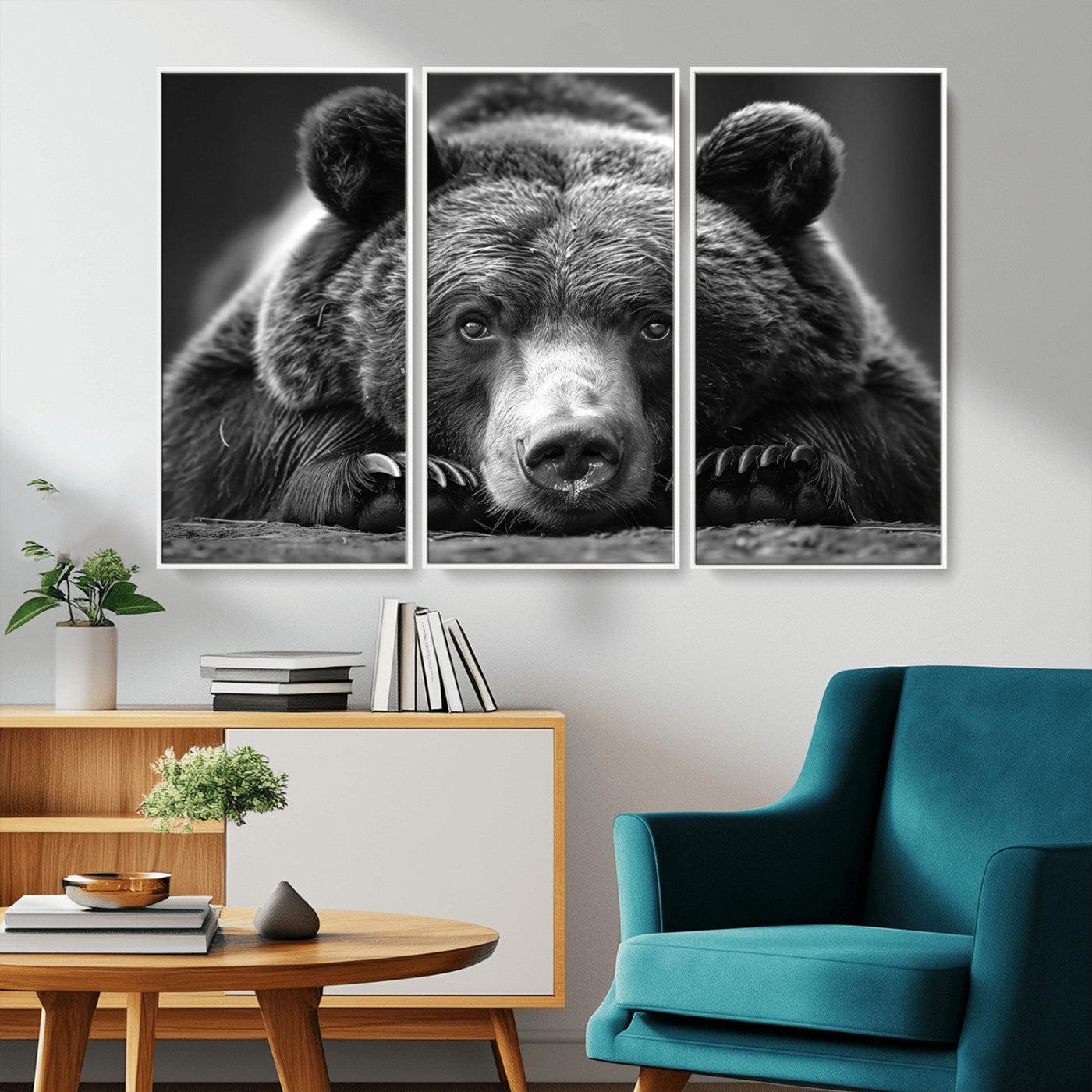 MGV-FC-48X32-3P - Resting Grizzly 399 Bear Canvas Print | Ready to Hang Wall Art | Rustic Cabin & Farmhouse Decor |