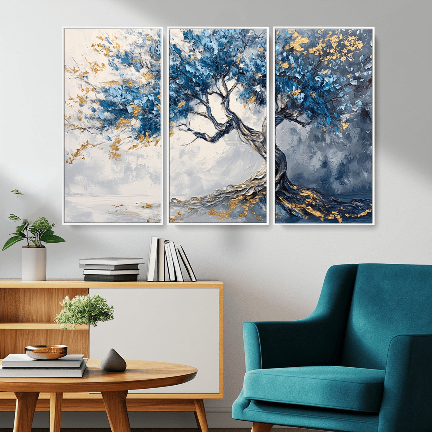 MGV-FC-48X32-3P - Abstract Tree Painting Canvas Wall Art | Tree of Life Painting Wall Art Canvas Print