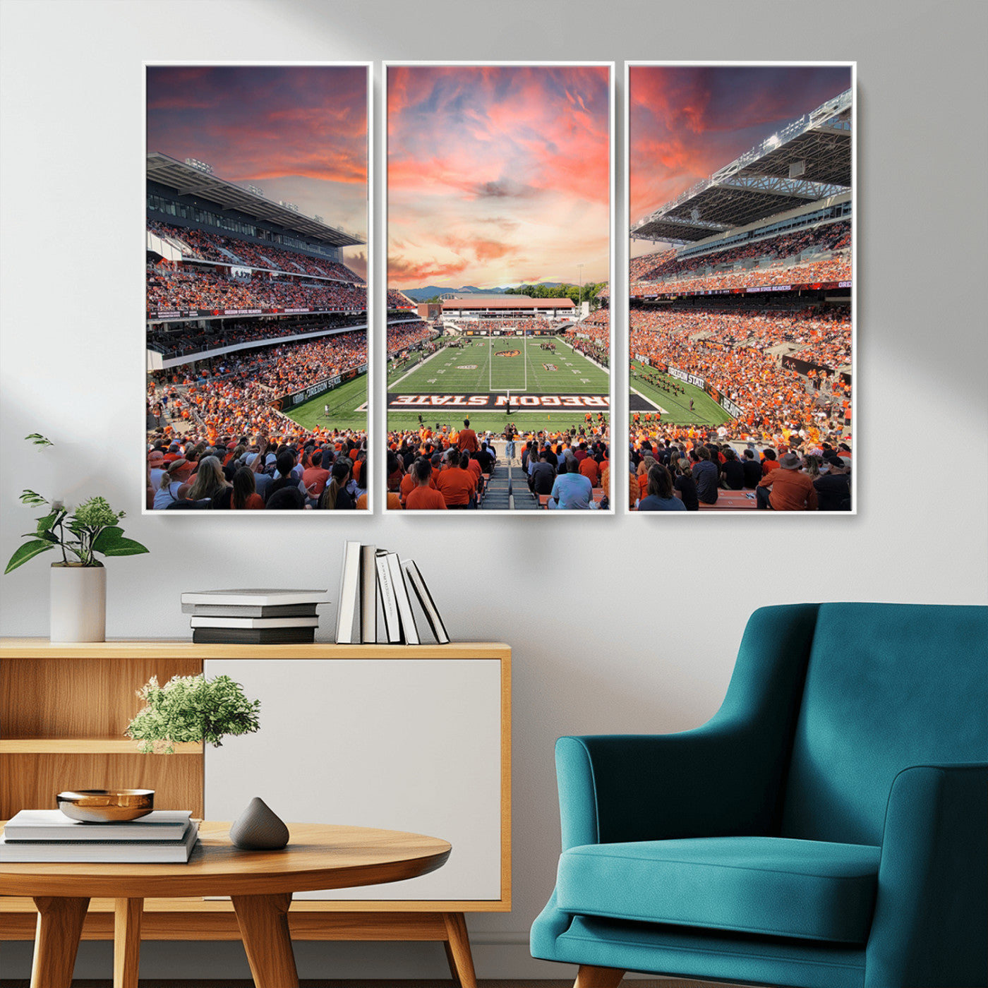 MGV-FC-48X32-3P - Oregon State Beavers Football Team Print - Corvallis Reser Stadium Wall Art Canvas Print