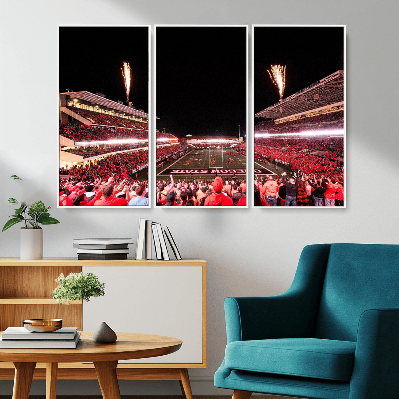 MGV-FC-48X32-3P - Oregon State Beavers Football Team Print - Corvallis Reser Stadium Wall Art Canvas Print