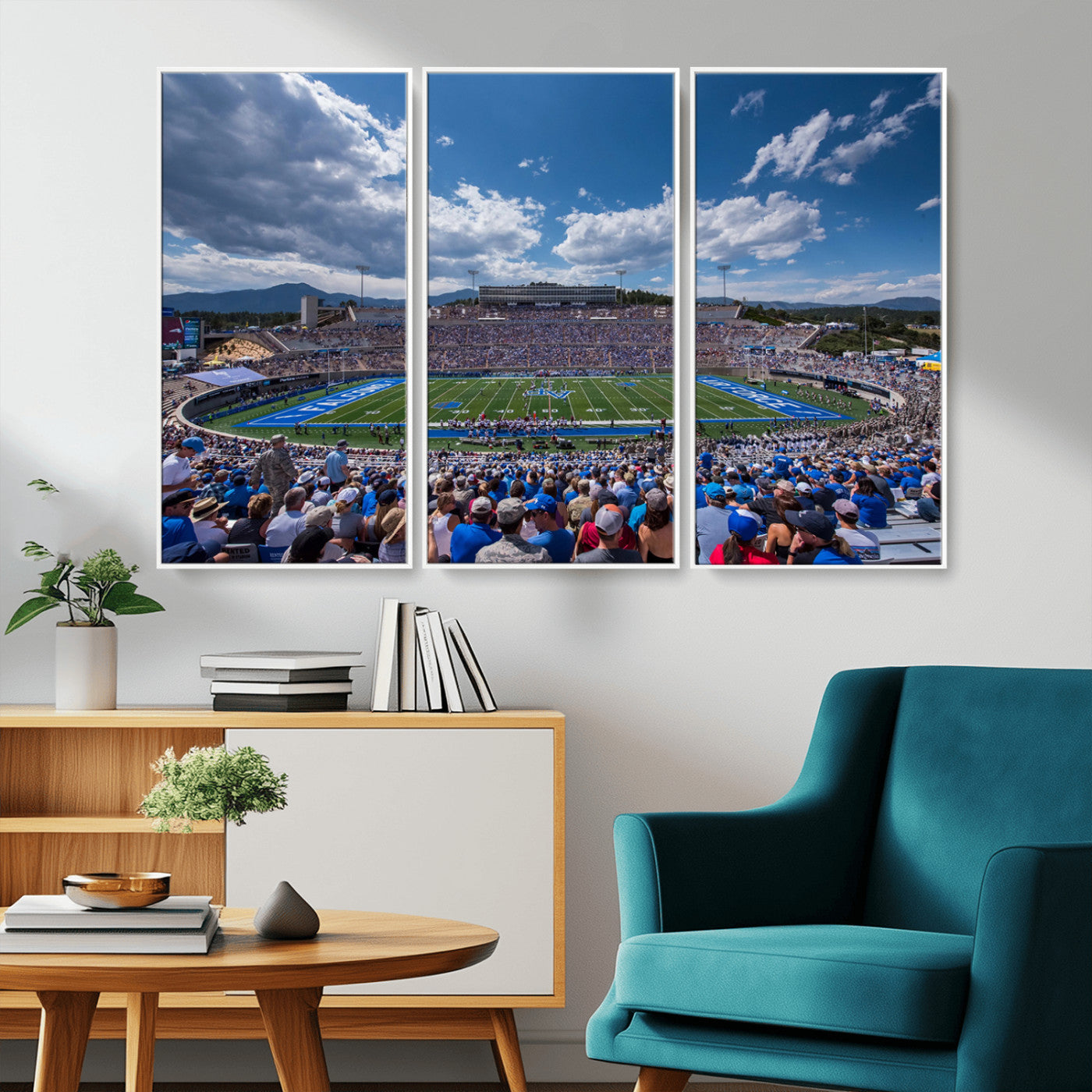 MGV-FC-48X32-3P - Air Force Falcons Football Team Print - Colorado Springs Falcon Stadium Wall Art Canvas Print