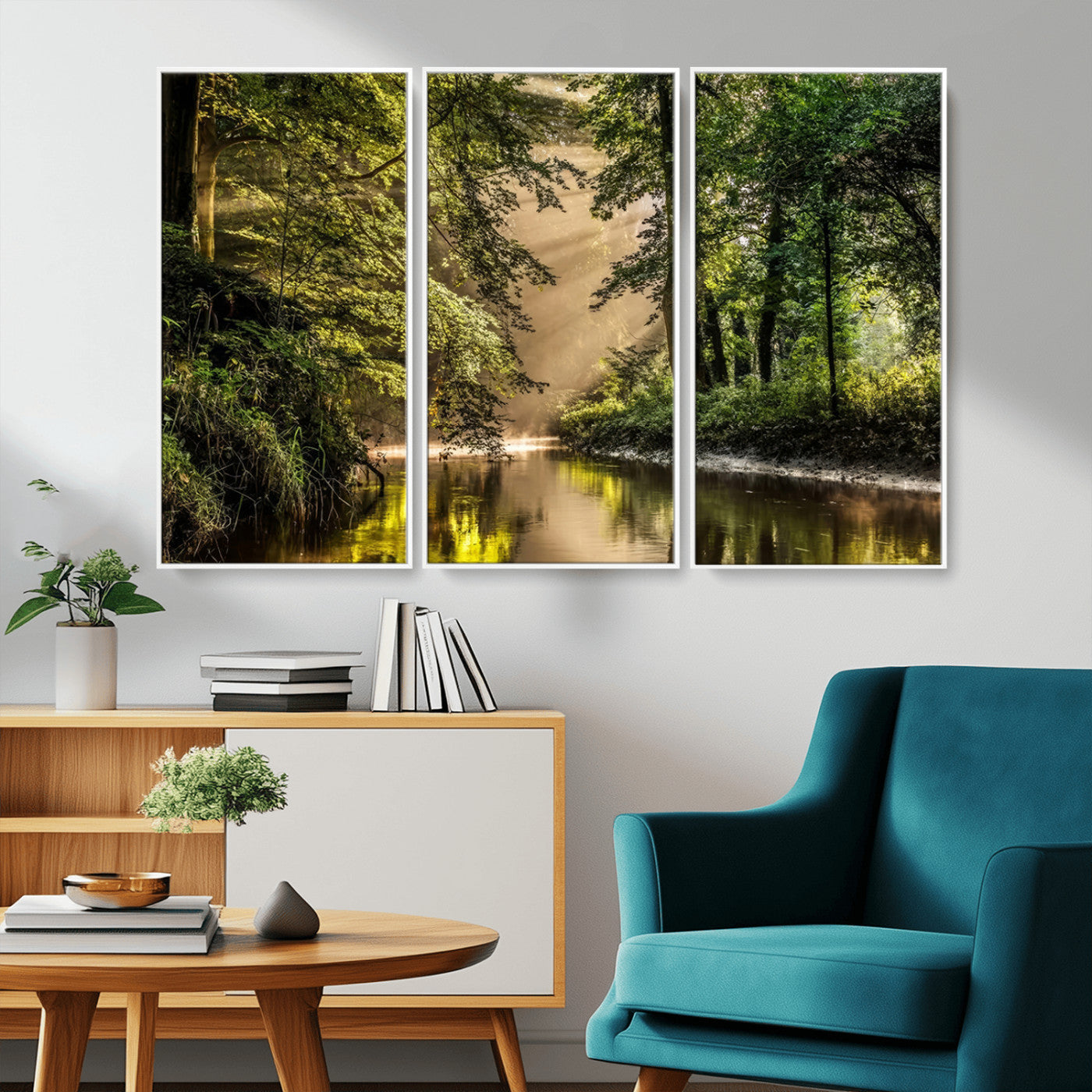 MGV-FC-48X32-3P - Forest Wall Art Print | River Landscape Wall Art | Perfect for Farmhouse Wall Decor, Cabin Wall Art