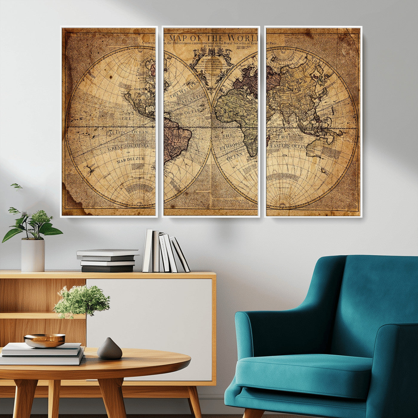 MGV-FC-48X32-3P - Push Pin World Map Canvas Print – Framed Wall Art for Couples to Track Their Travels – Anniversary