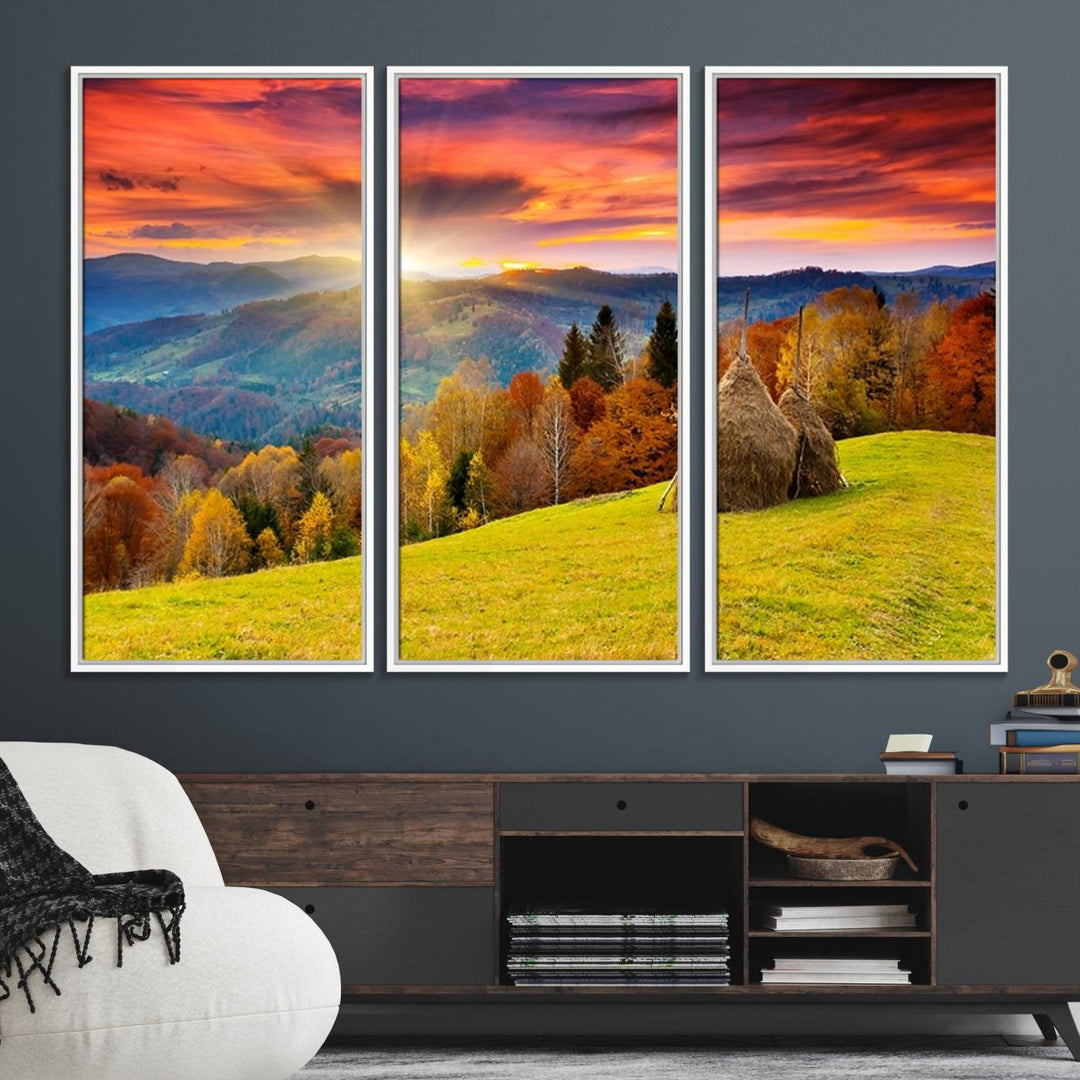 Landscape View Sunset museum-quality canvas art, ready to hang.