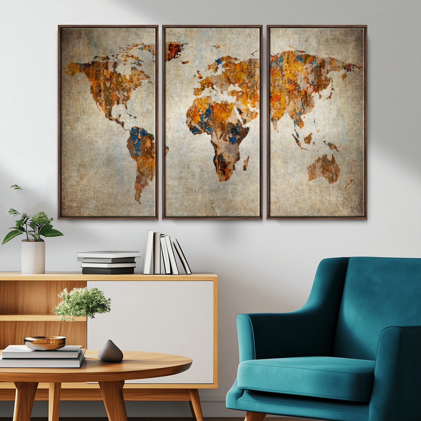 MGV-FC-48X32-3P - Push Pin World Map Canvas Print – Framed Wall Art for Couples to Track Their Travels – Anniversary
