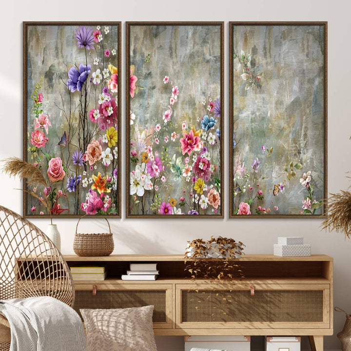 The Cozy Flowers Painting on Canvas features UV protection to ensure lasting vibrancy.