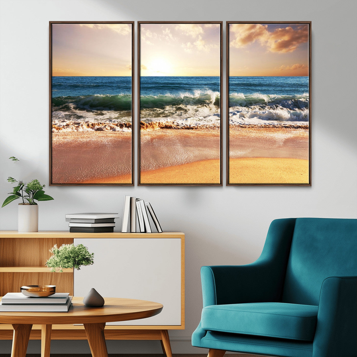 MGV-FC-48X32-3P - Serene Beach Path Canvas Art, Giclee Canvas Print with Gallery Wrap, Coastal Sand Dunes Wall Art Featuring Canon Print Quality