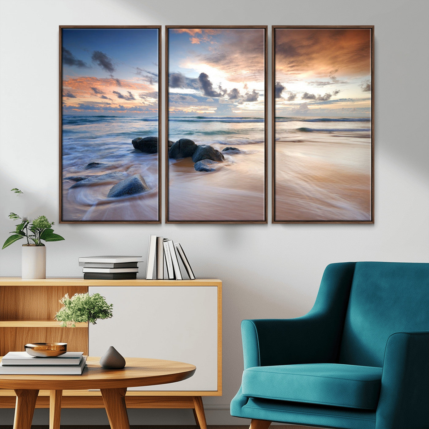 MGV-FC-48X32-3P - Serene Weather On The Beach Wall Art Canvas Print
