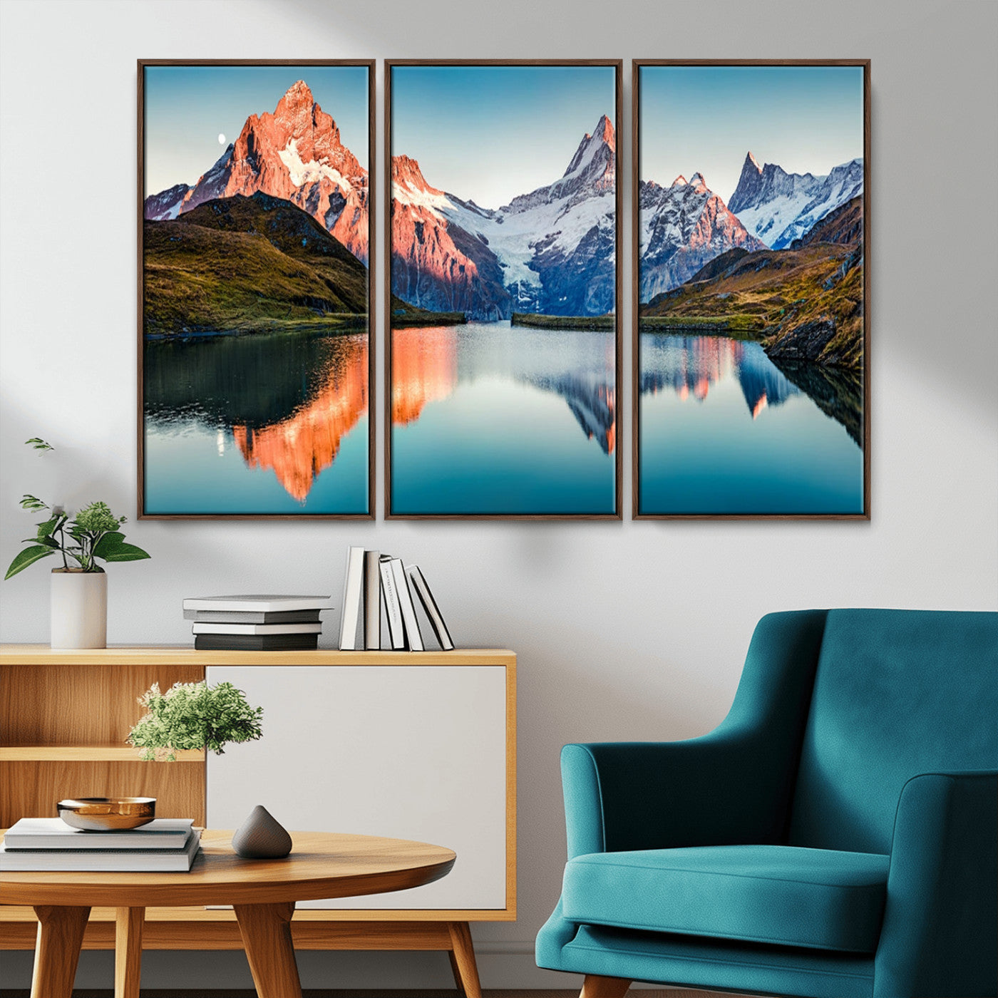 MGV-FC-48X32-3P - Landscape Mountain and Lake View Wall Art Canvas Print