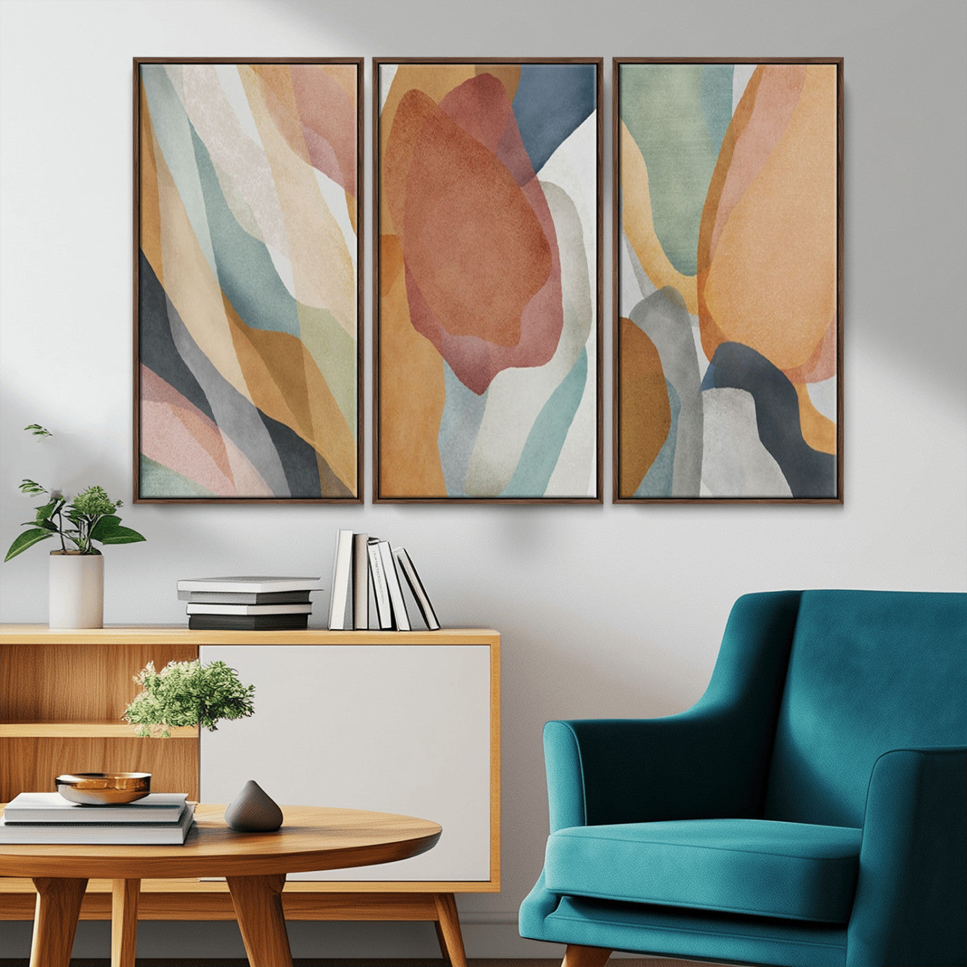 MGV-FC-48X32-3P - Boho Wall Art Canvas Print Set, Watercolor Boho Wall Art Canvas