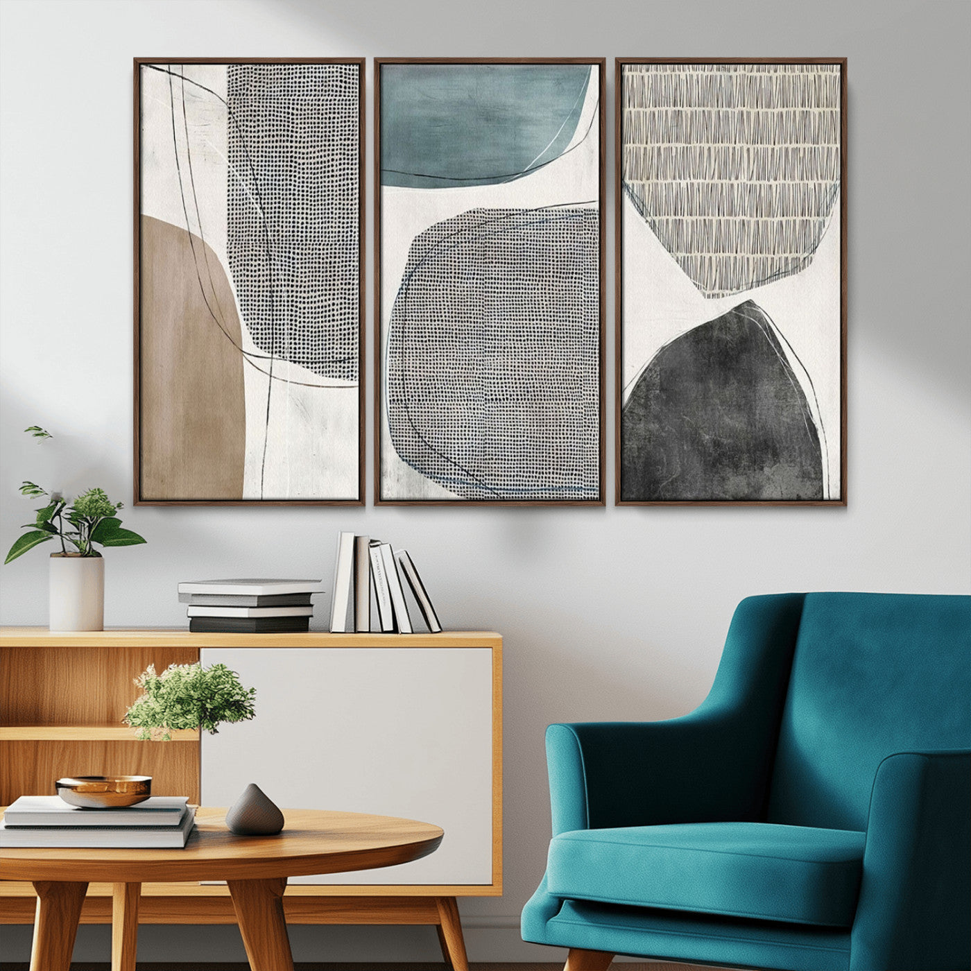MGV-FC-48X32-3P - Canvas Print Wall Art Abstract Art Boho, Framed Boho Decor Canvas Print