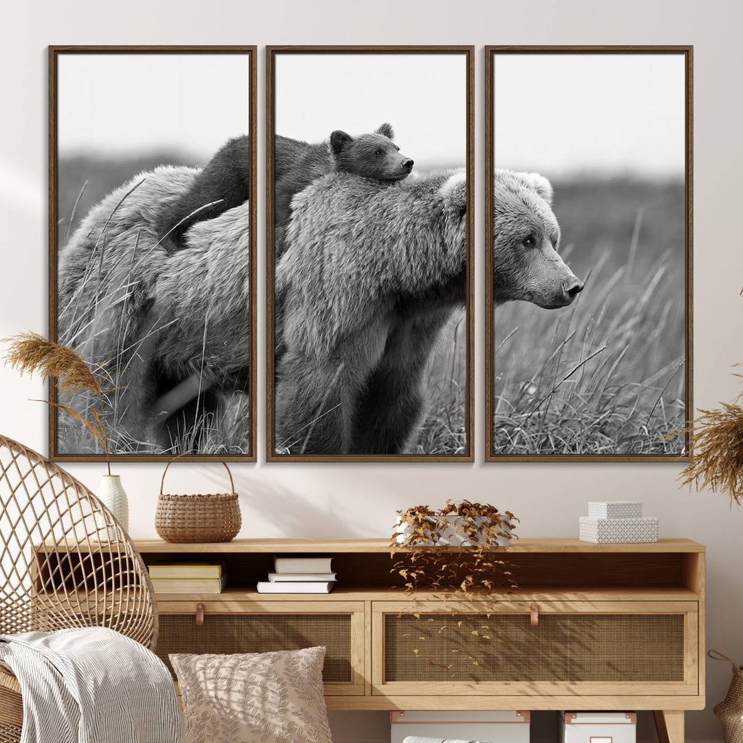 The Bear and Cub Wall Art Canvas is prominently displayed.