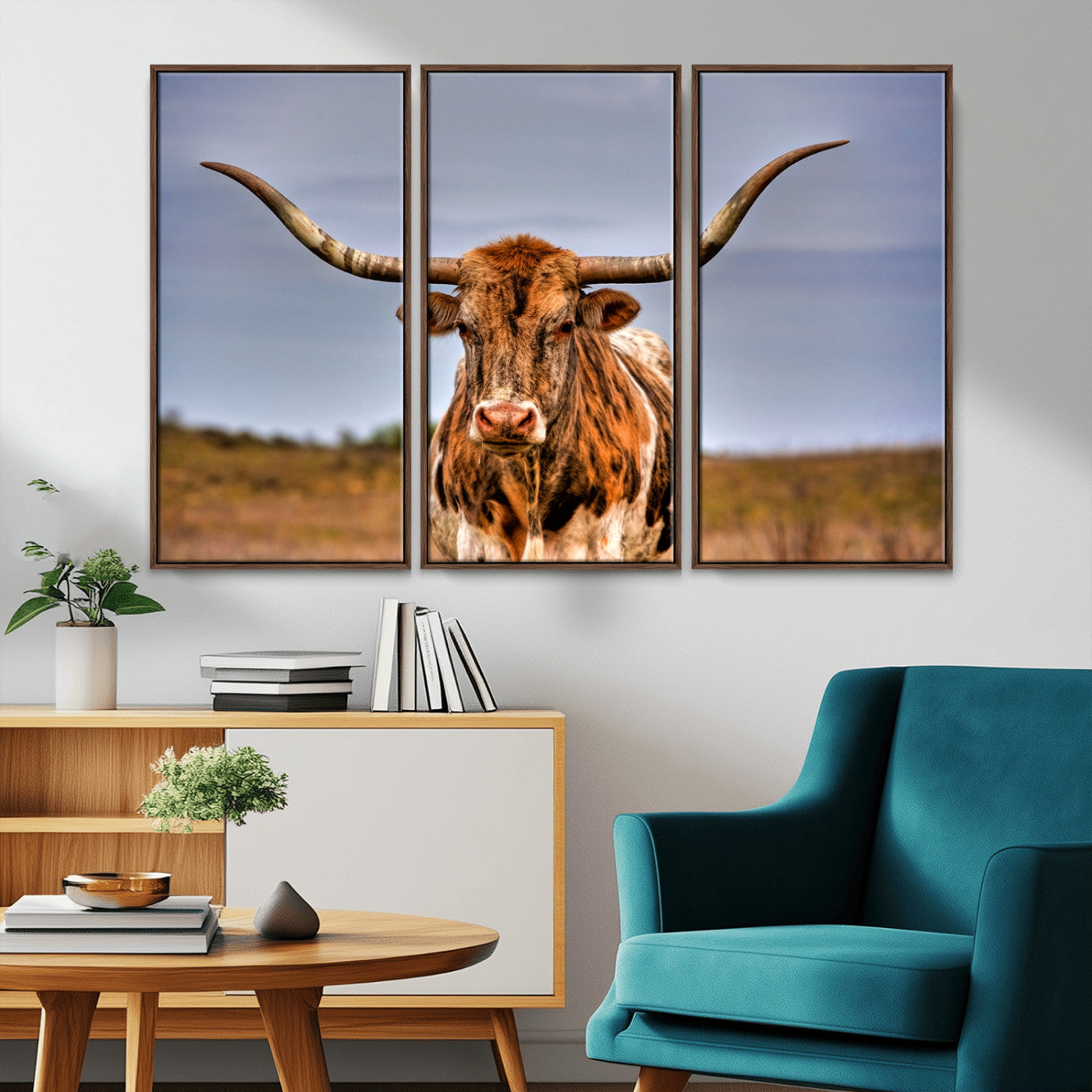 MGV-FC-48X32-3P - Texas Longhorn Wall Art Print