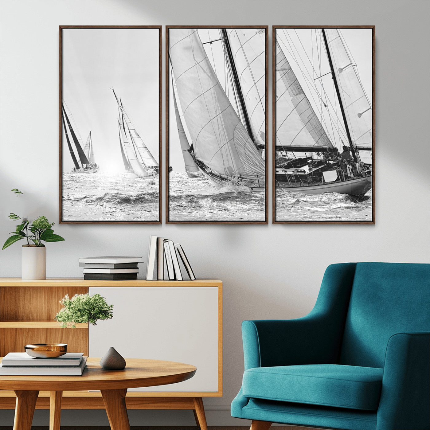 MGV-FC-48X32-3P - Yacht Sailboat Regatta Canvas Wall Art Canvas Print