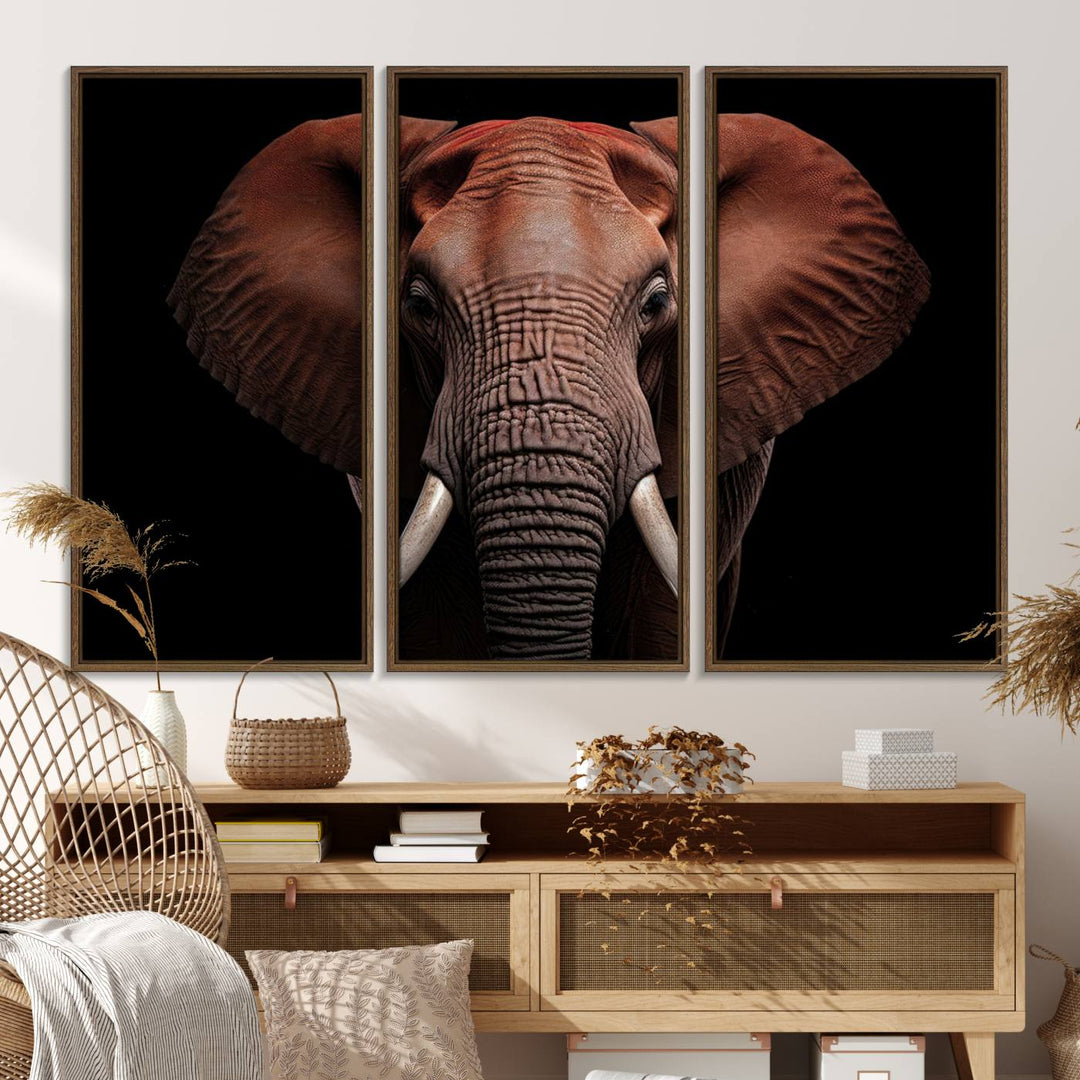 The Wild Elephant Wall Art Canvas Print is displayed prominently.