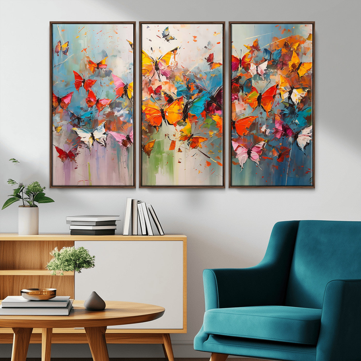 -Abstract Butterfly Wall Art Canvas Print