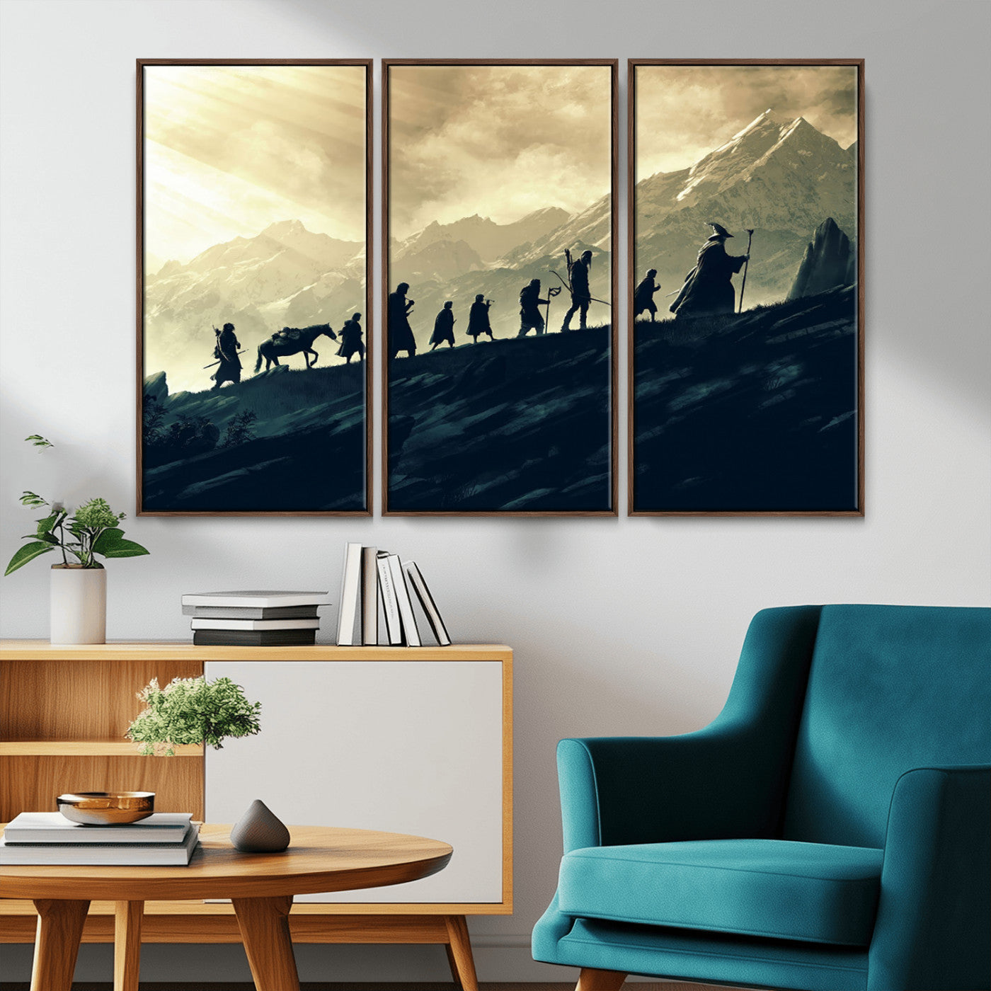 41574-MGV-CV-36X24-Lord of the Rings Silhouette Wall Art Capturing the Epic Quest Through Middle-Earth - The