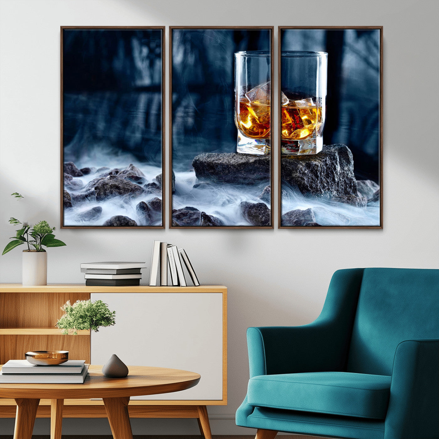 MGV-FC-48X32-3P - Whiskey Ice Wall Art Canvas Print