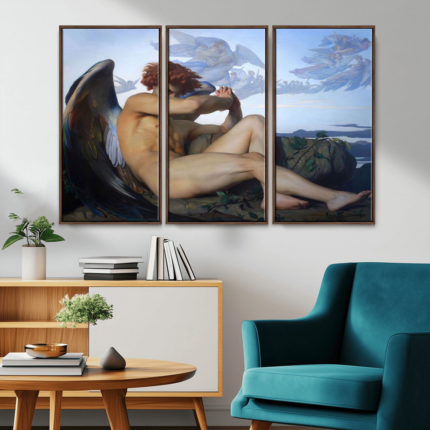 -Fallen Angel Wall Art Canvas Print – Classic Art, Framed, Ready to Hang - Alexandre Cabanel