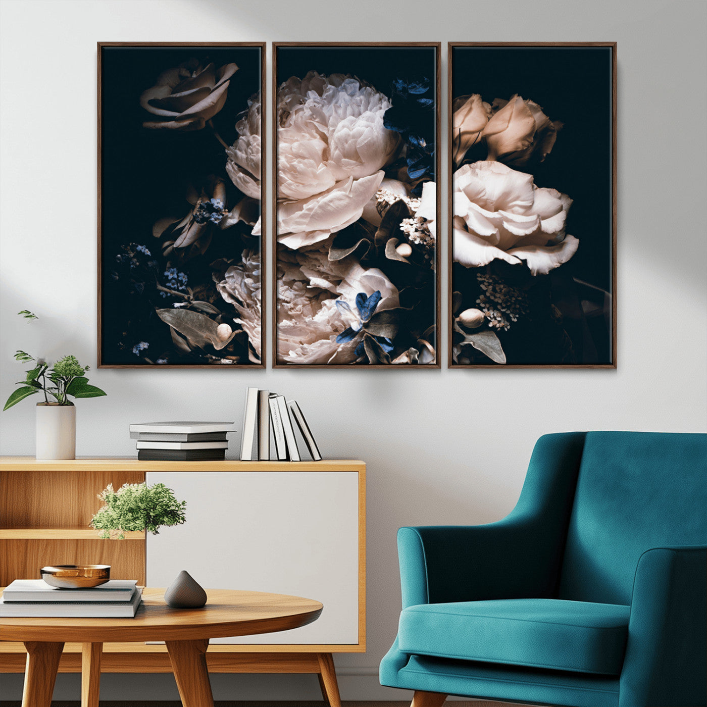 MGV-FC-48X32-3P - Pink Peonies Flowers Large Canvas Art Print