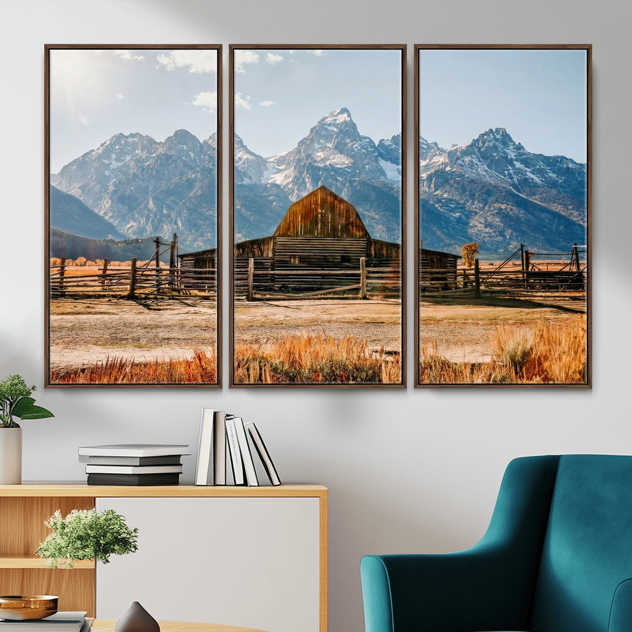 26513-MGV-CV-36X24 - Vintage Old Barn Field Wall Art Canvas Print for Farmhouse Decor - Rustic Barn Wall Art Canvas Print