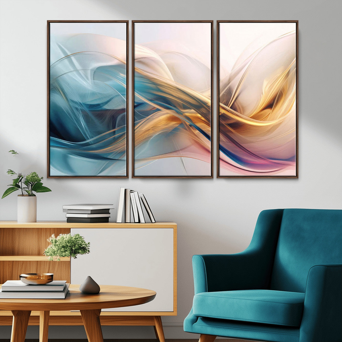 -Abstract Flowing Colors Wall Art Canvas Print