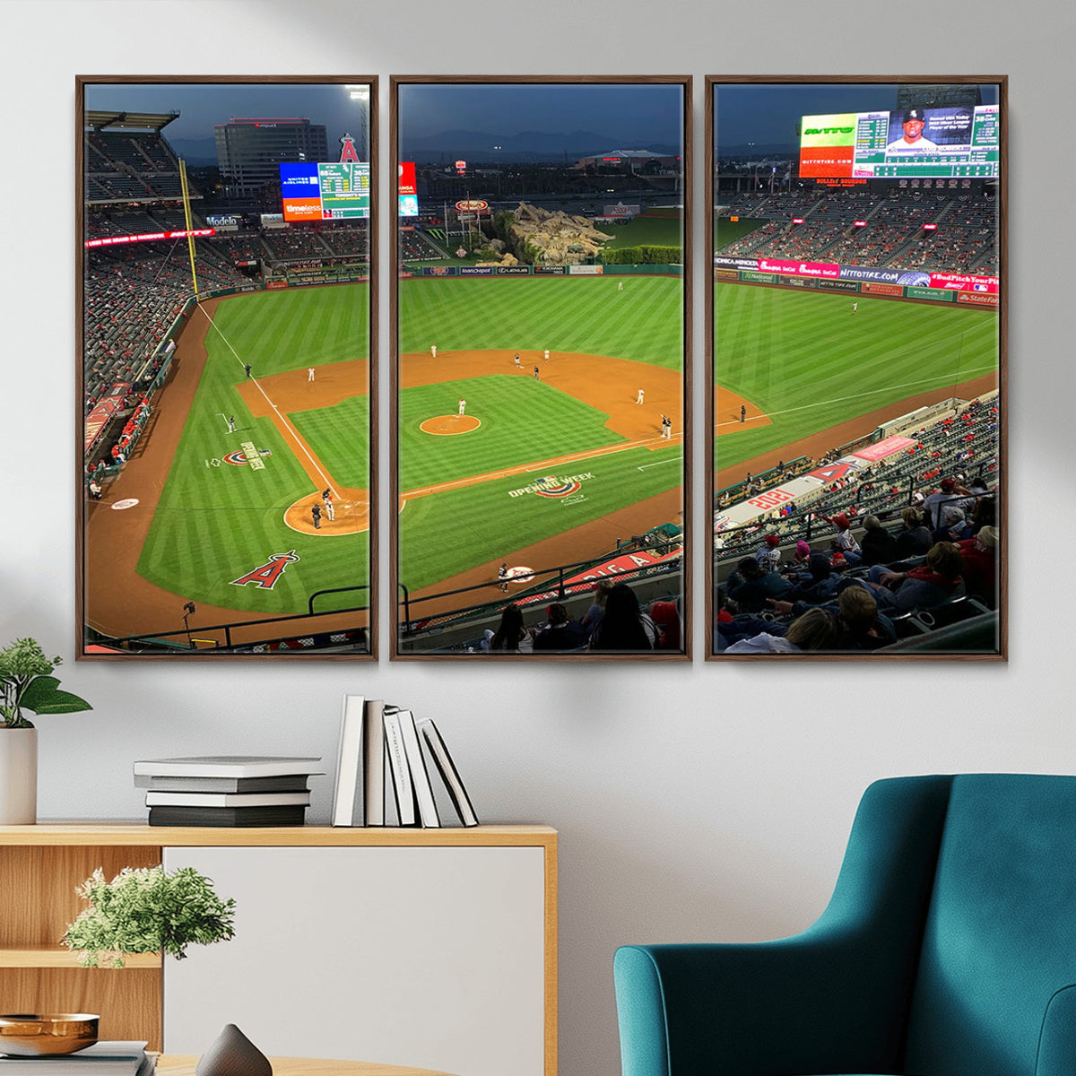 93707-MGV-CV-36X24 - Angel Stadium Aerial Canvas Print | Los Angeles Angels Baseball