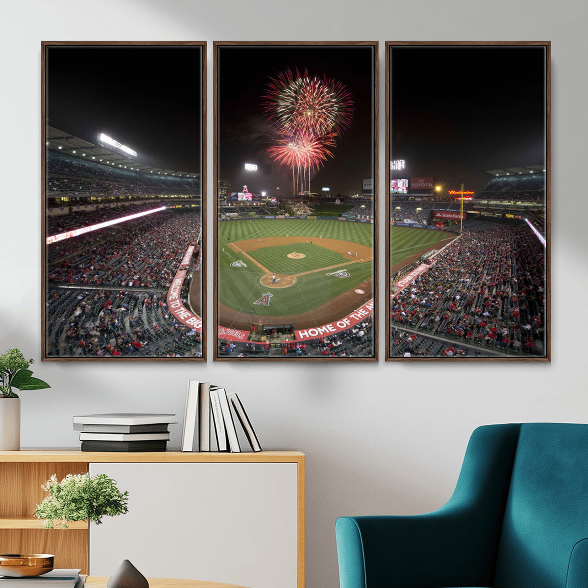 63592-MGV-CV-36X24 - Angel Stadium in Los Angeles Stadium Wall Art Canvas Print