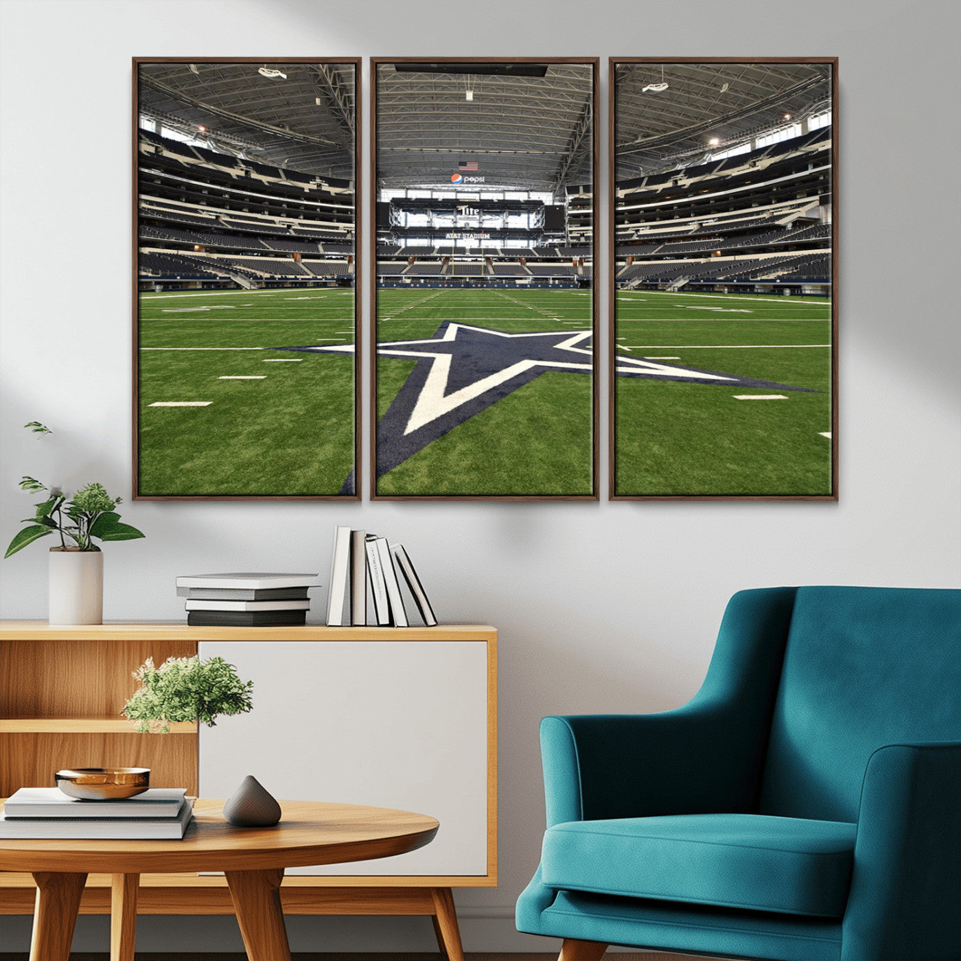 MGV-FC-48X32-3P - Dallas Cowboys Football Team Print - Arlington AT&T Stadium Wall Art Canvas Print
