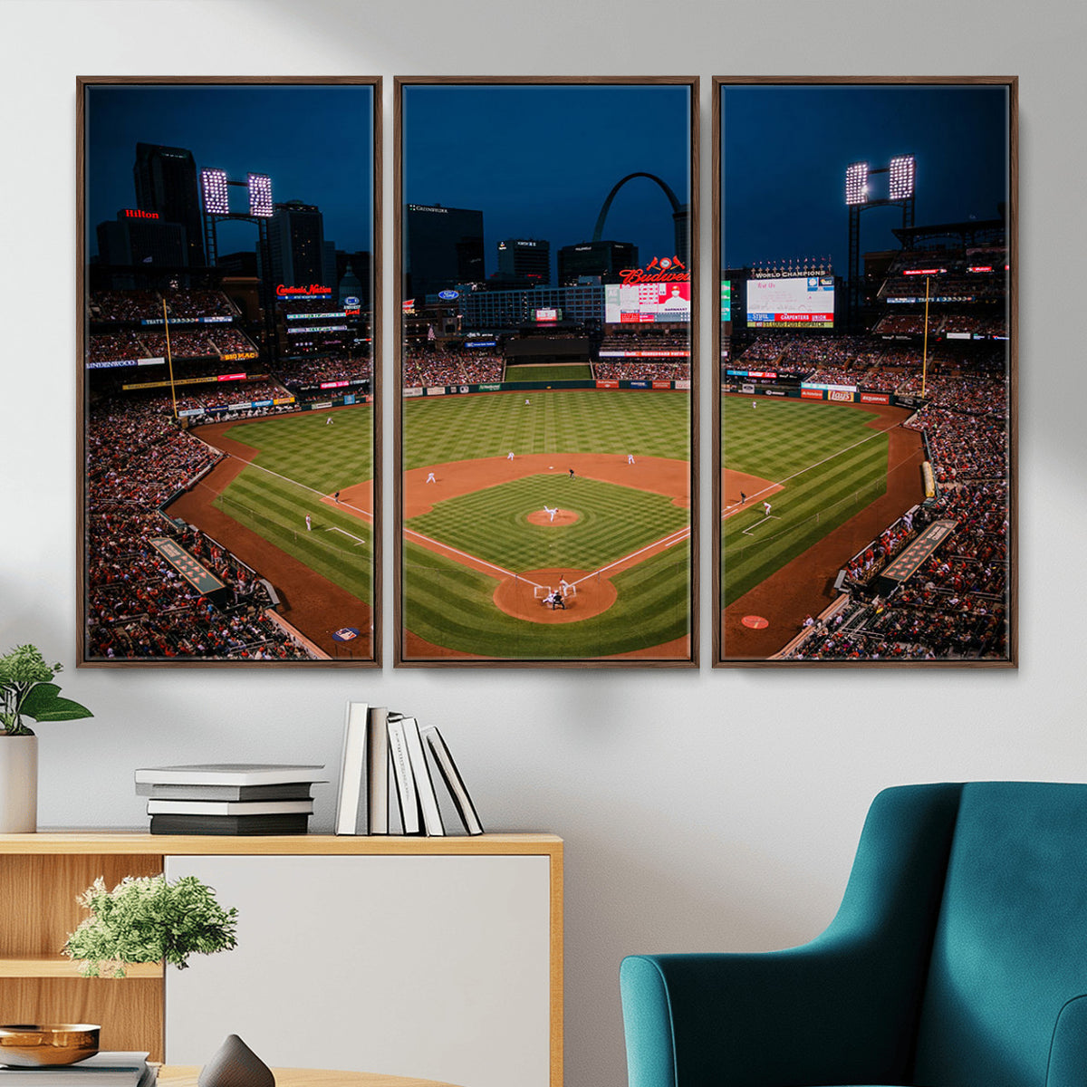 38612-MGV-CV-36X24 - St. Louis Cardinals Baseball Team Print - Busch Stadium Wall Art
