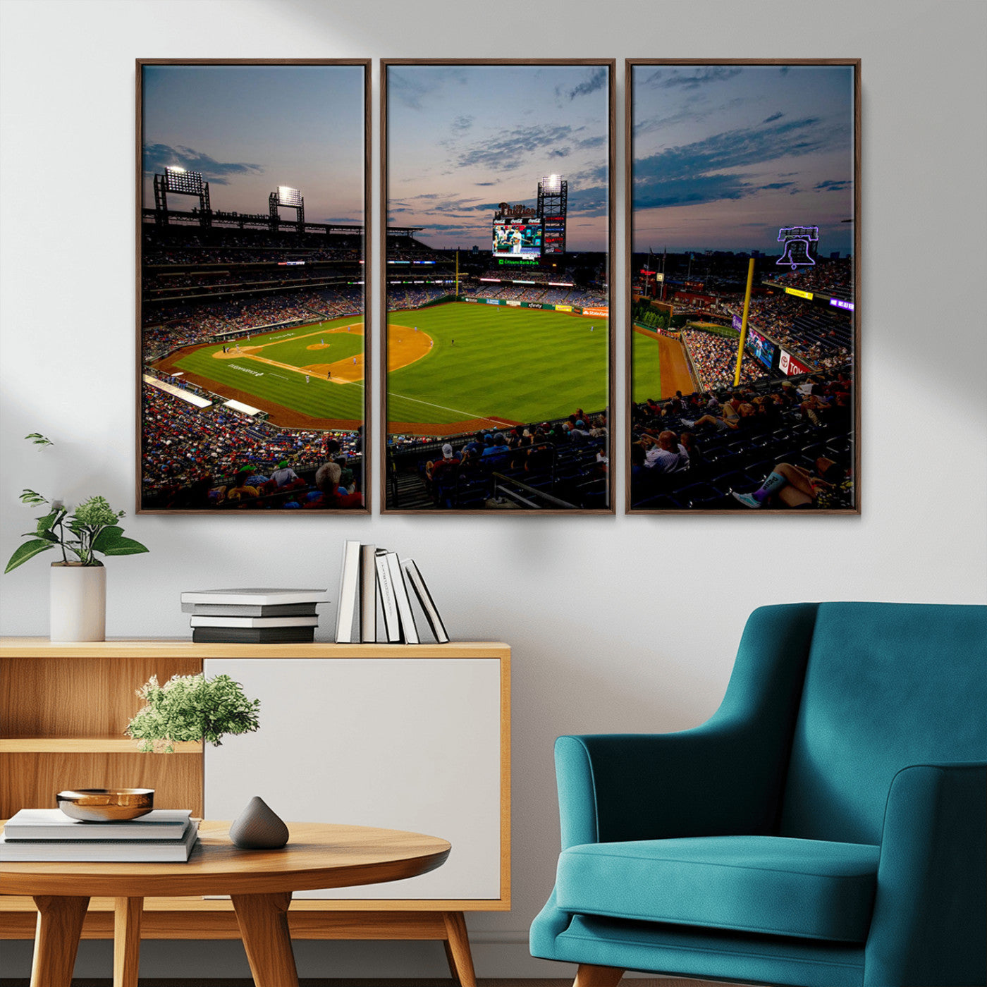 MGV-FC-48X32-3P - Philadelphia Phillies Baseball Team Print - Citizens Bank Park Stadium Wall Art Canvas Print