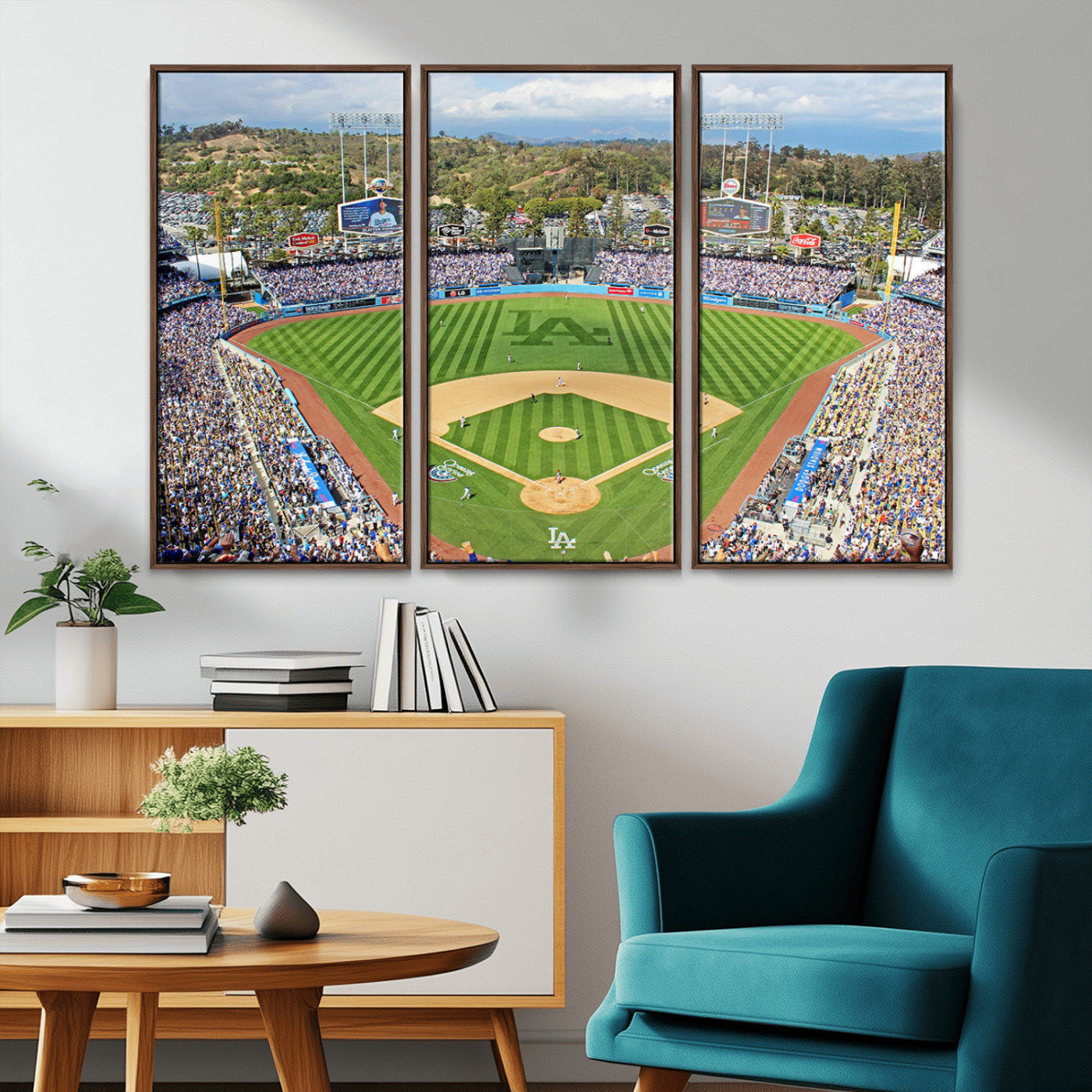 MGV-FC-48X32-3P - Citi Field Wall Art Print | 3-Panel New York Mets Baseball Stadium Canvas Print | Framed Sports Decor for Living Room, Man Cave, or Office