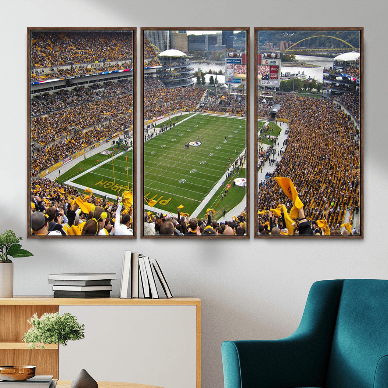 51419-MGV-FC-48X32-3P - Pittsburgh Steelers Print - Pittsburgh Heinz Field Stadium Wall Art Canvas Print