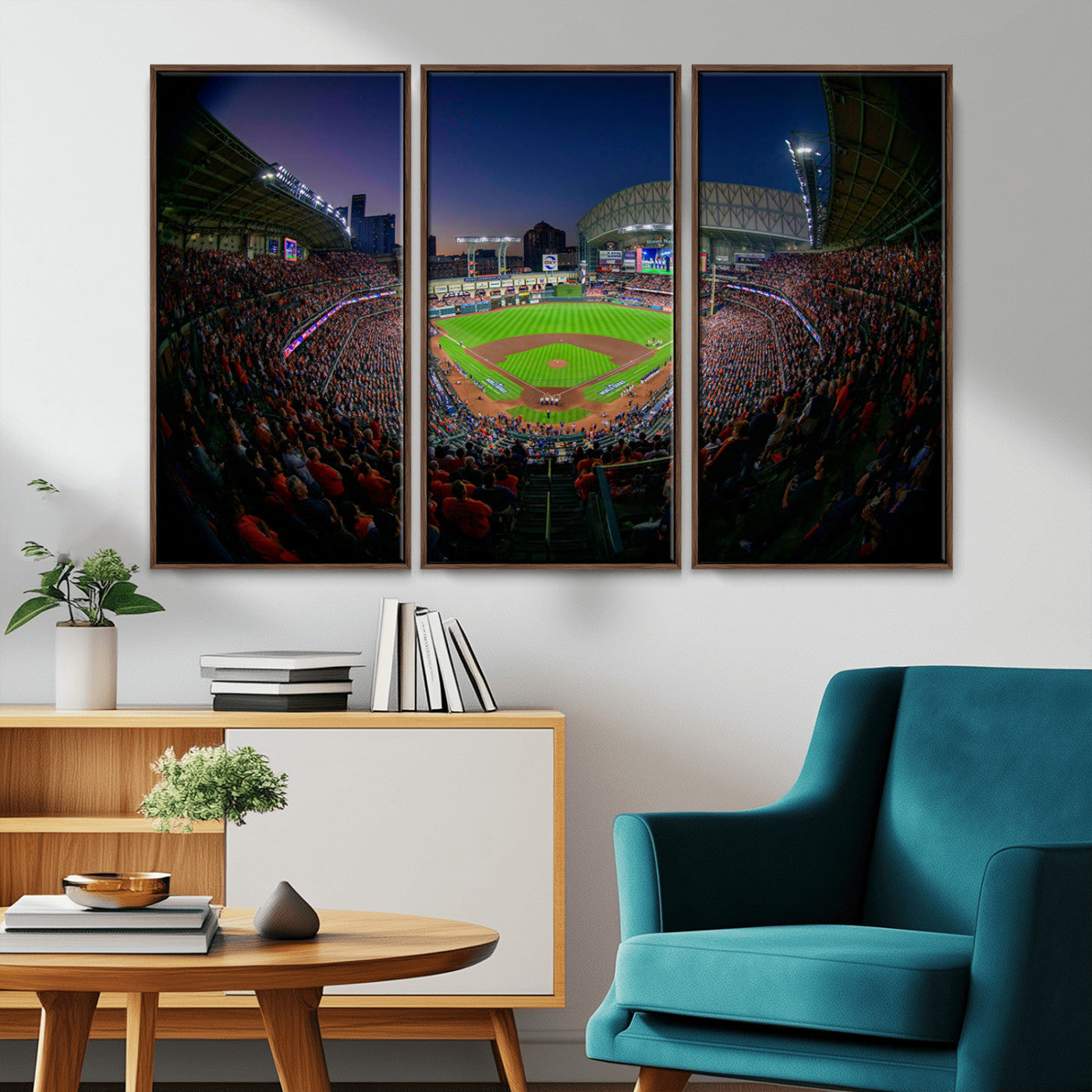 MGV-FC-48X32-3P - Houston Astros Baseball Team Print - Houston Minute Maid Park Stadium Wall Art Canvas Print