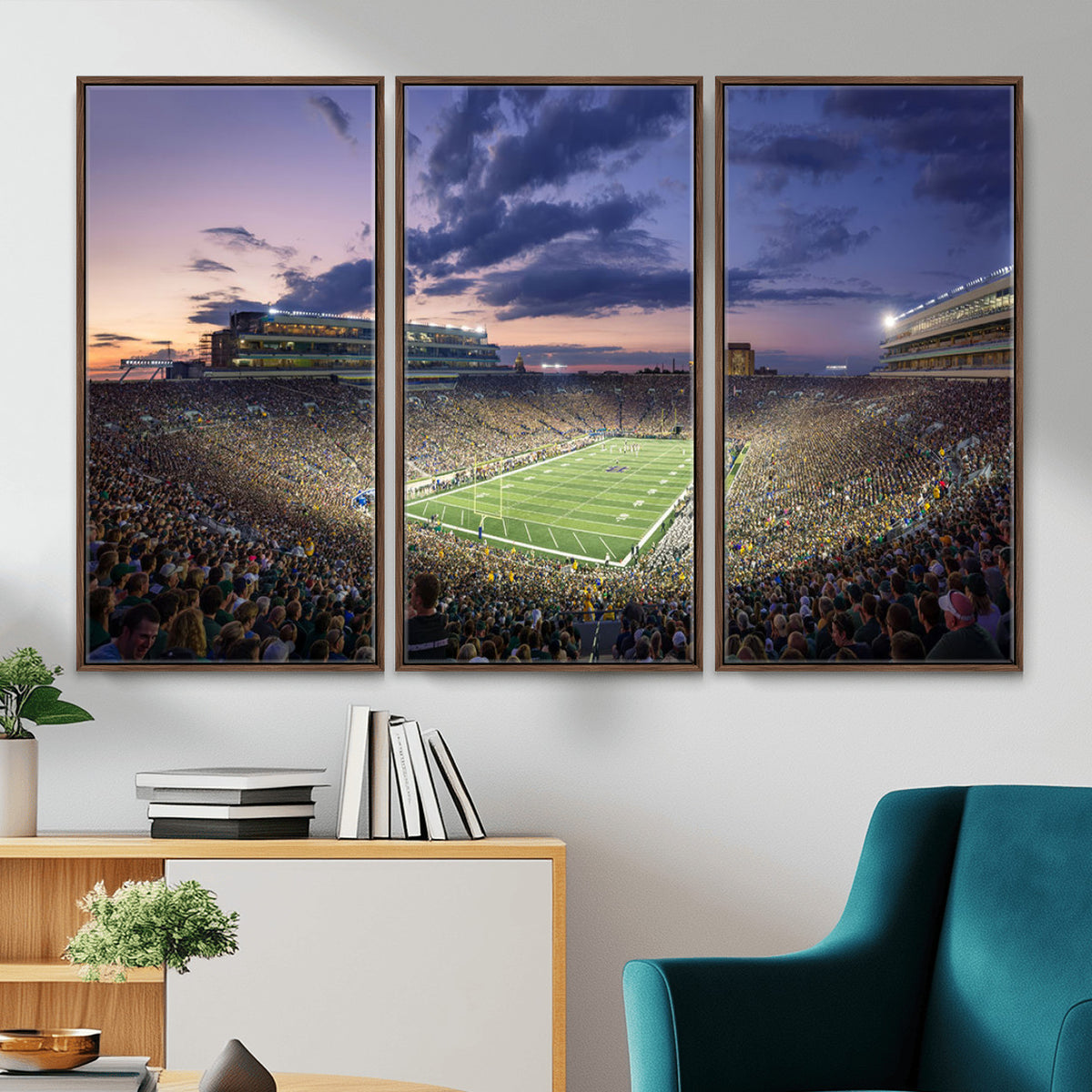 50825-MGV-CV-36X24 - Notre Dame Fighting Irish Football Team Print, Notre Dame Stadium Wall Art Canvas Print