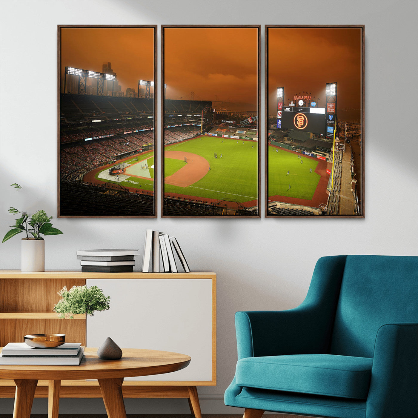 MGV-FC-48X32-3P - San Francisco Giants Baseball Team Print - Oracle Park Stadium Wall Art Canvas Print